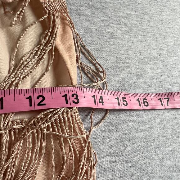 ASOS Fringe Halter Strappy Slip Dress - Women's Size 6 - Peach - Picture 11 of 14